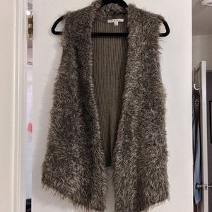 CAbi #180 Mohair Faux Fur Sweater Knit Vest M